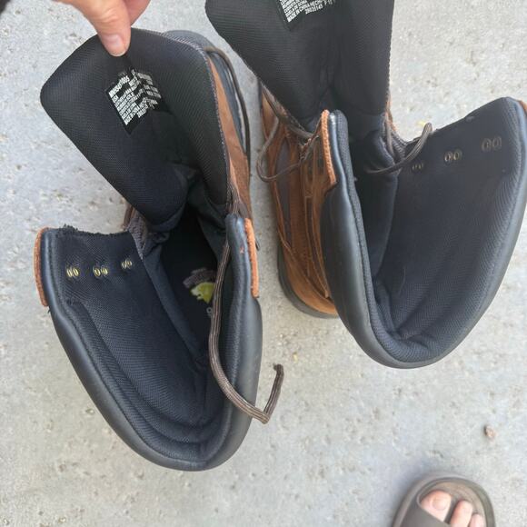 Men's Herman Survivors Brown Leather Round Safety Toe Work Boots Size 9 Wide - Picture 6 of 14